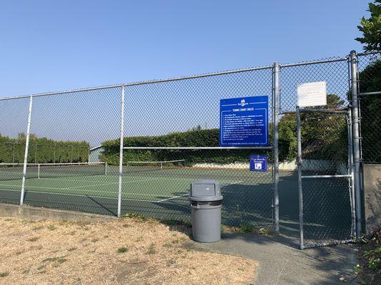 The tennis courts.