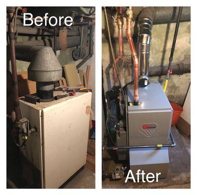 Installation of a new Utica boiler