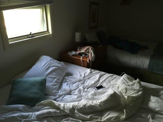 The bed was clean and comfortable.  There were extra blankets on a shelf.  The loft area had two beds.