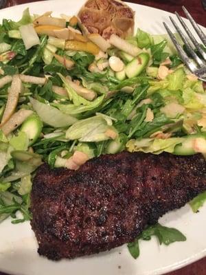 Arugula salad with skirt steak