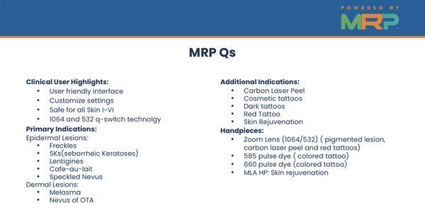 The specifications of our laser removal system.