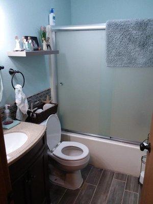 refinished bathroom