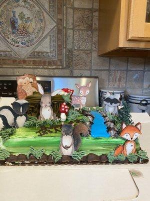 Woodland themed baby shower cake. Amazing job and far exceeded my expectations!! Thank you!!