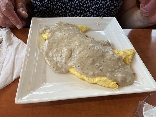 Bad omelette, wife has sent back for tasting only like flour in the gravy