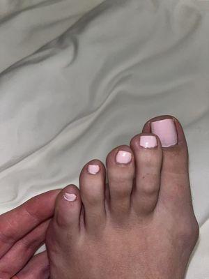 Sloppy toe nail polish