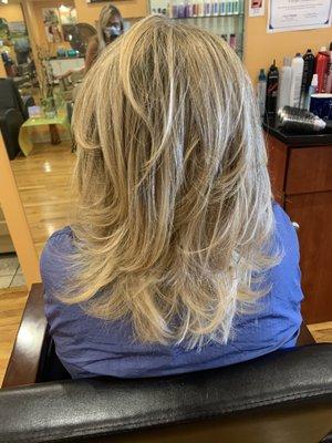 August 18, 2020 roots and highlights (the haircut is from 6 weeks ago and still amazing!)