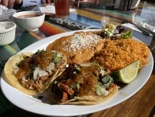 Tacos with amazing beans and rice