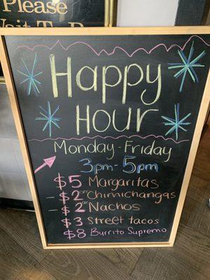 Happy Hour menu