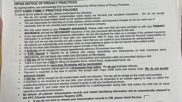 So many charges.. never seen a private practice require so many fees