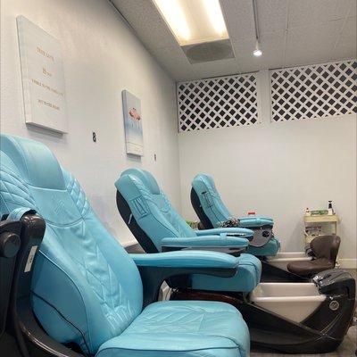 Massage chairs in that Tiffany blue.