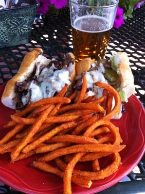 Philly Cheese Steak & Sweet Potato Fries