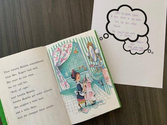 Kicking it back to old school with Amelia Bedelia to help with nonliteral language.