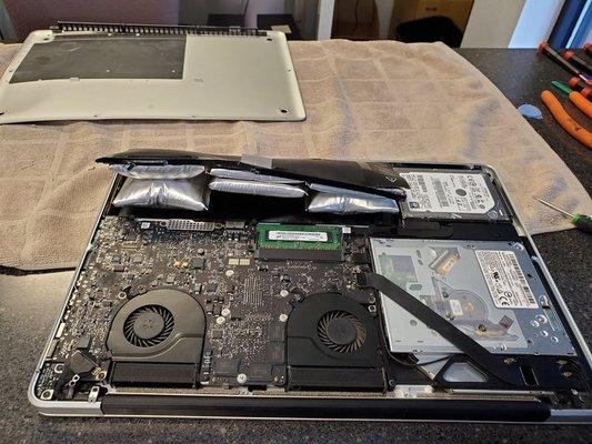 Exploding laptop battery