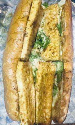 Amazing grilled tofu banh mi.