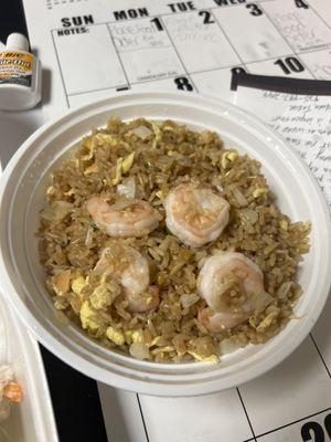 Shrimp fried rice. Only 4 pieces of shrimp.