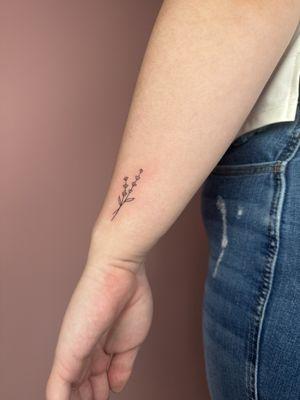 Fine line Lavender tattoo