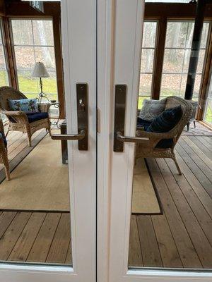 Handles on French doors