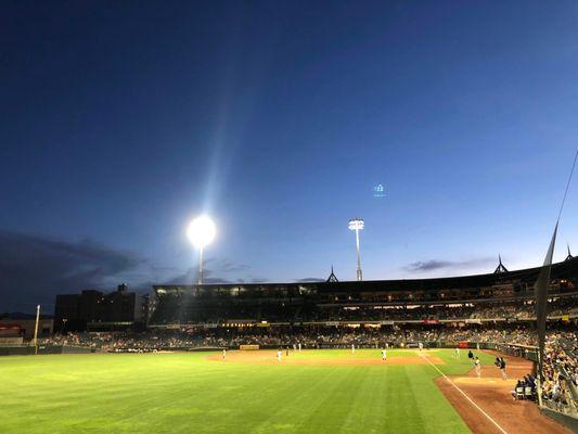 Left field grassy area