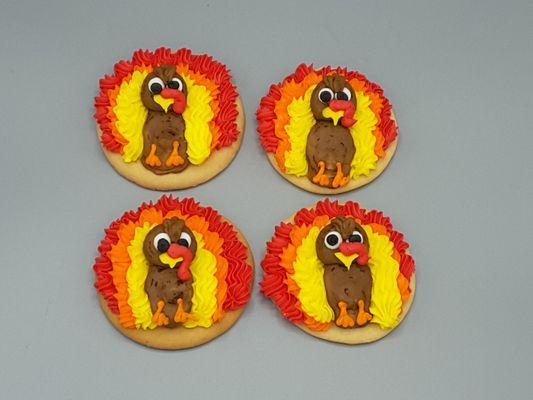 Our Turkey iced cookies are the perfect treat for Thanksgiving