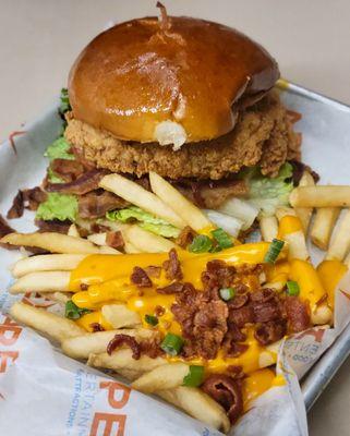 Fried Chicken Sandwich and Loaded Fries