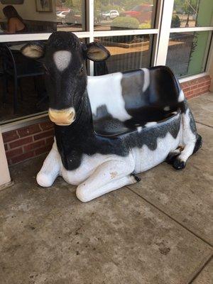 Bench seat outside.