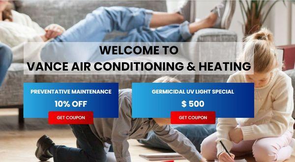 10% off New Maintenance Contracts; Whole House Air Purifier $500