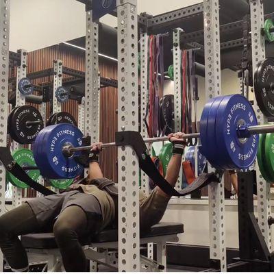 Team athlete Brandon working out. Weight Lifting Gym.