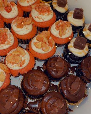 Strawberry shortcake and chocolate cupcakes