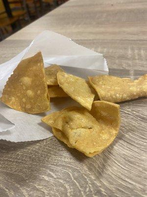 Complimentary chips- stationed to the right of the cashier