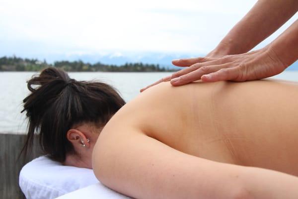 Relax to a massage on the Flathead Lake with Aqua Marine Massage located in Somers, Montana.