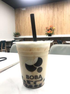 Green Honey Milk Tea w/Boba