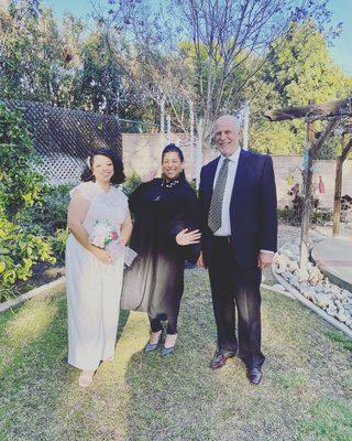 Officiant, bride & Groom