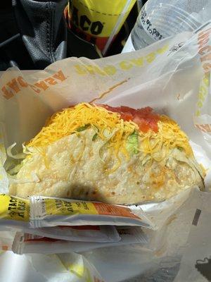 Taco lite so yummy! Look at all of that cheese