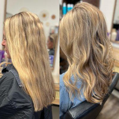 Traditional highlight, blonding service, layered cut