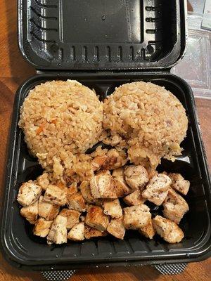 Hibachi chicken double rice.