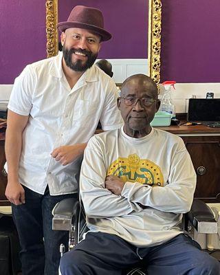 Mr. V. as he's affectionately known has become one of the barbershops's favorite clients.  He's proudly served 30+ years in the army.