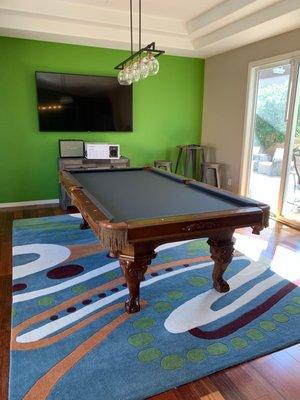 New pool table room, formerly the living room.