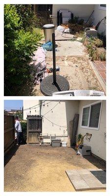 Before and after: junk and concrete removal