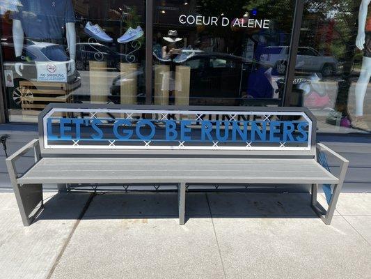 Let's go be runners! Love this bench!