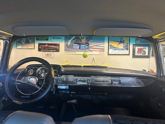 Here is the dashboard  and trim around the windshield that I would like painted on my 1957 Chevy.