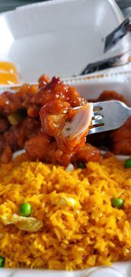 General Tso Chicken Lunch special w/ Fried Rice.