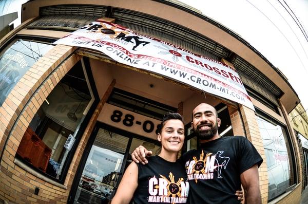 Owners Sarah and Chris ROmulo standing proud in front of their new establishment- 9 months after Sandy hit