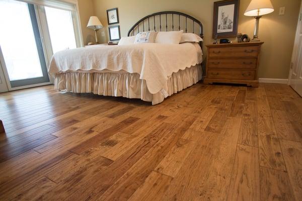 Site finished handscraped hickory
 Beautiful & Durable wood floors