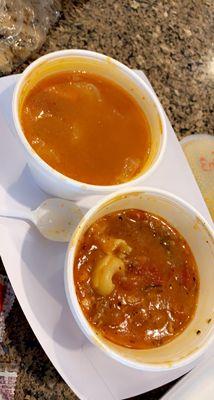 Cabbage soup and Italian Cheese Tortellini. Yum!