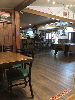 Inside looking at bar area