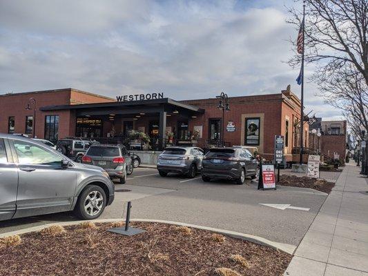 Smaller-size parking lot compared to those of other grocery stores.