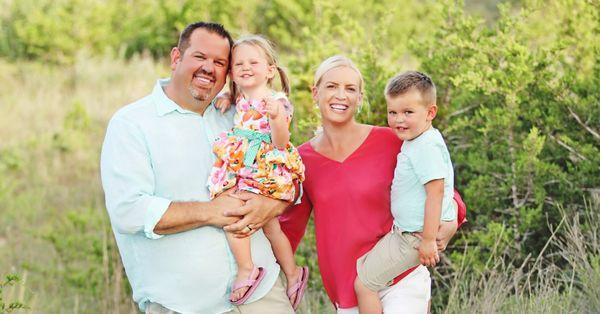 Dr Chris Bays, his wife Janelle, and their two children