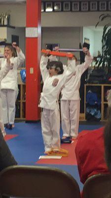 Earning his Orange belt