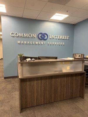 The front desk reception at our new San Ramon office.