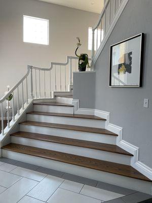 Install and refinish stairwell steps